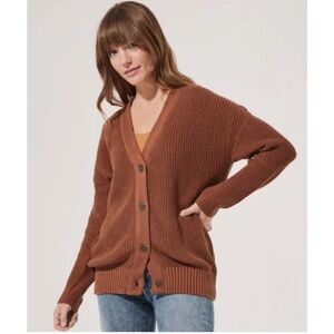Pact Organic Cotton Women’s Gingerbread Fisherman Button-Front Cardigan small